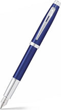 Sheaffer vulpen - 100 - glanzend blauw met chroom - penpunt m - inclusief convertor voor vulling - sf-e0933953