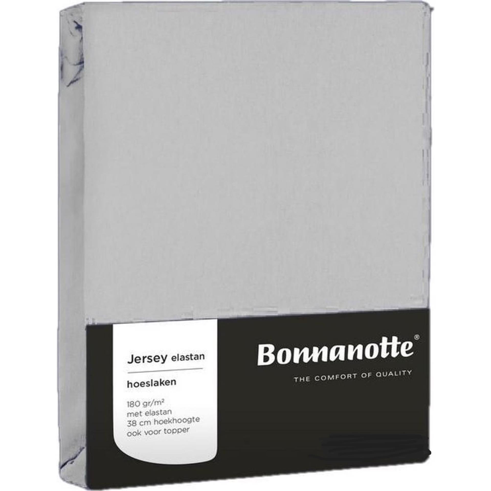 Bonnanotte hoeslaken jersey elastan licht grijs 90x200cm