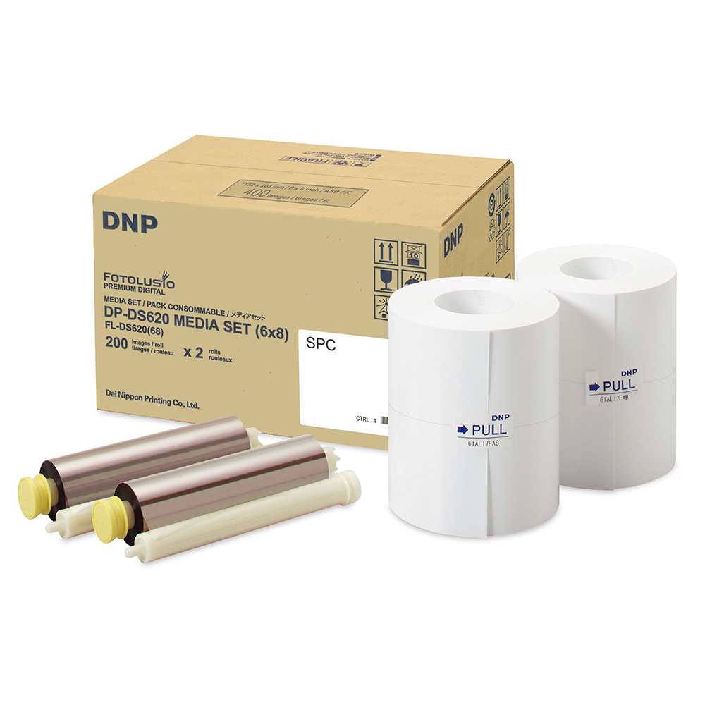 DNP-Papier, 2 Rollen à 200 Stück, 15 x 20 mm, perforiert auf 7,5 x 20 mm für DS620
