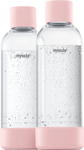 Mysoda - set van 2 herbruikbare flessen van 1 liter - light pink - geschikt voor apparaten