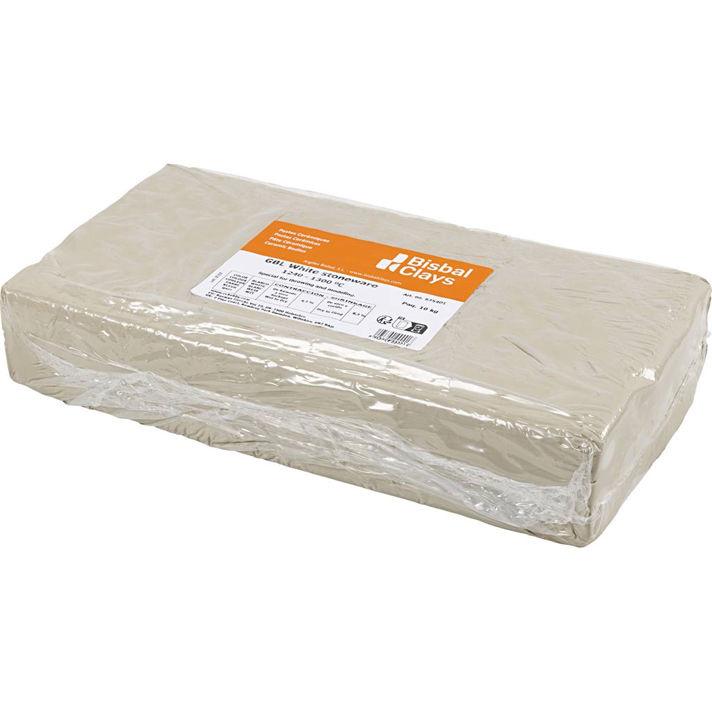 Creativ Company Weiß gebrannter Steinzeugton, 10 kg