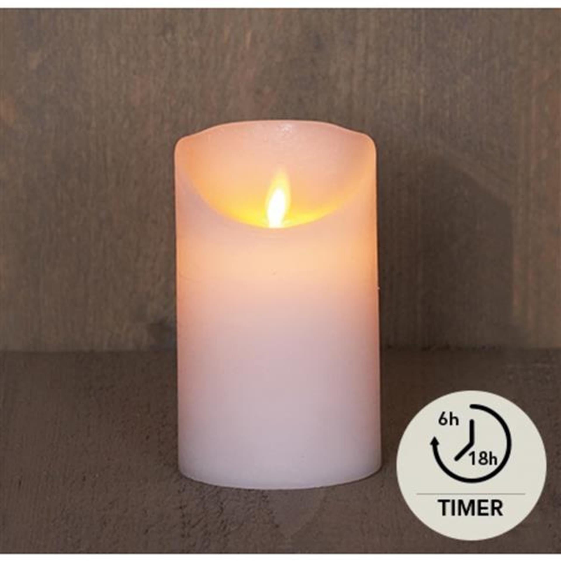 Anna's collection led rustiek stompkaars wit 7,5x12,5cm