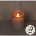 Anna's collection led rustiek stompkaars taupe 7,5x10cm