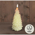 Anna's collection led kaars wax kerstboom ivoor 9,5x20cm