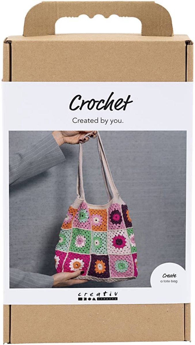 Creativ company http: www.cchobby.nl hobbyset-haken-tas-kleurrijk-creme-1-doos