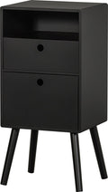 Woood ozzy nachtkastje - hout - zwart - 75x36x30
