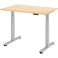 Bach zit-sta bureau hammerer 120x80x127cm zilver ahorn
