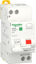 Schneider electric resi9 - aardlekautomaat - 1p+n - 16a - b-karakteristiek - 6000a - 30ma - type a