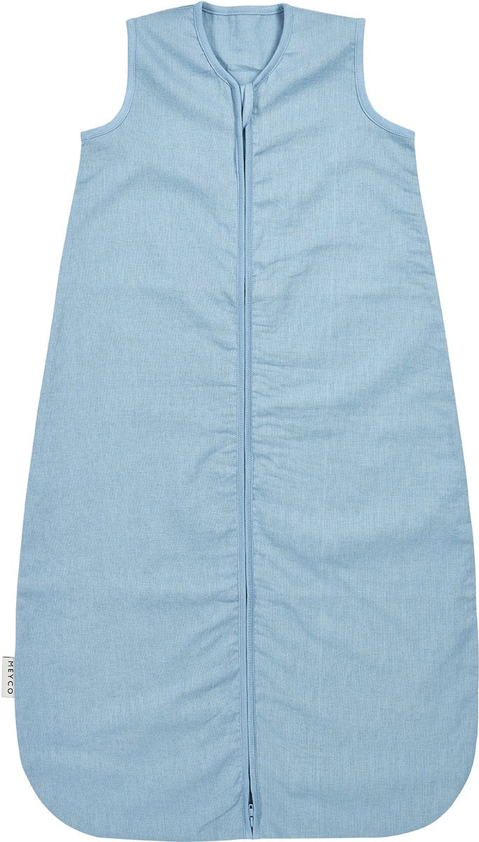 Meyco baby studio collection linnen baby slaapzak - jeans blue - 90cm - 0.5 tog