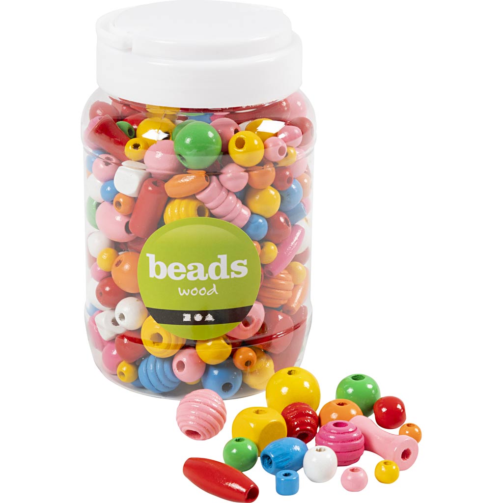 Creativ company cc houten kralen 5-28 mm multimix groot 175 gr