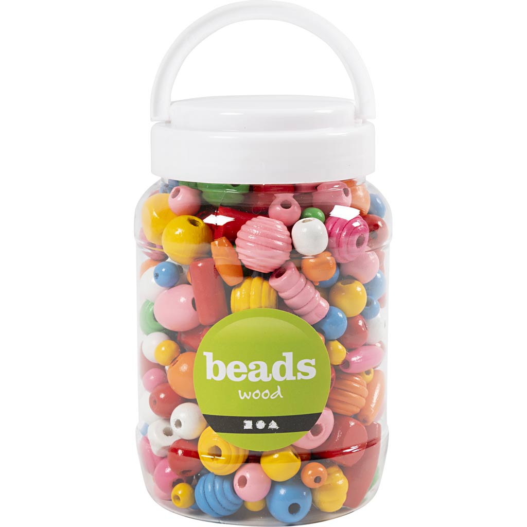 Creativ company cc houten kralen 5-28 mm multimix groot 175 gr