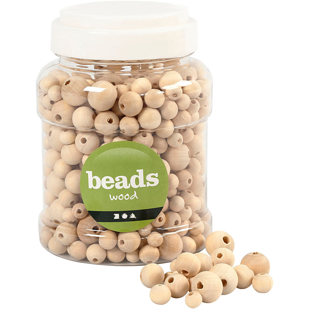 Creativ Company Holzperlen natur, 530 Stück.