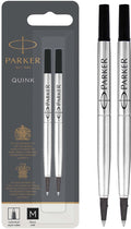 Parker inktnavulling voor rollerballpen | zwarte quink inkt | 2 stuks