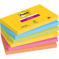 Post-it ® super sticky notes, kleurenset rio, neon geel, mediterraan blauw, neon groen, fuchsia, neon oranje , 76mm x 127 mm, 6 blokken
