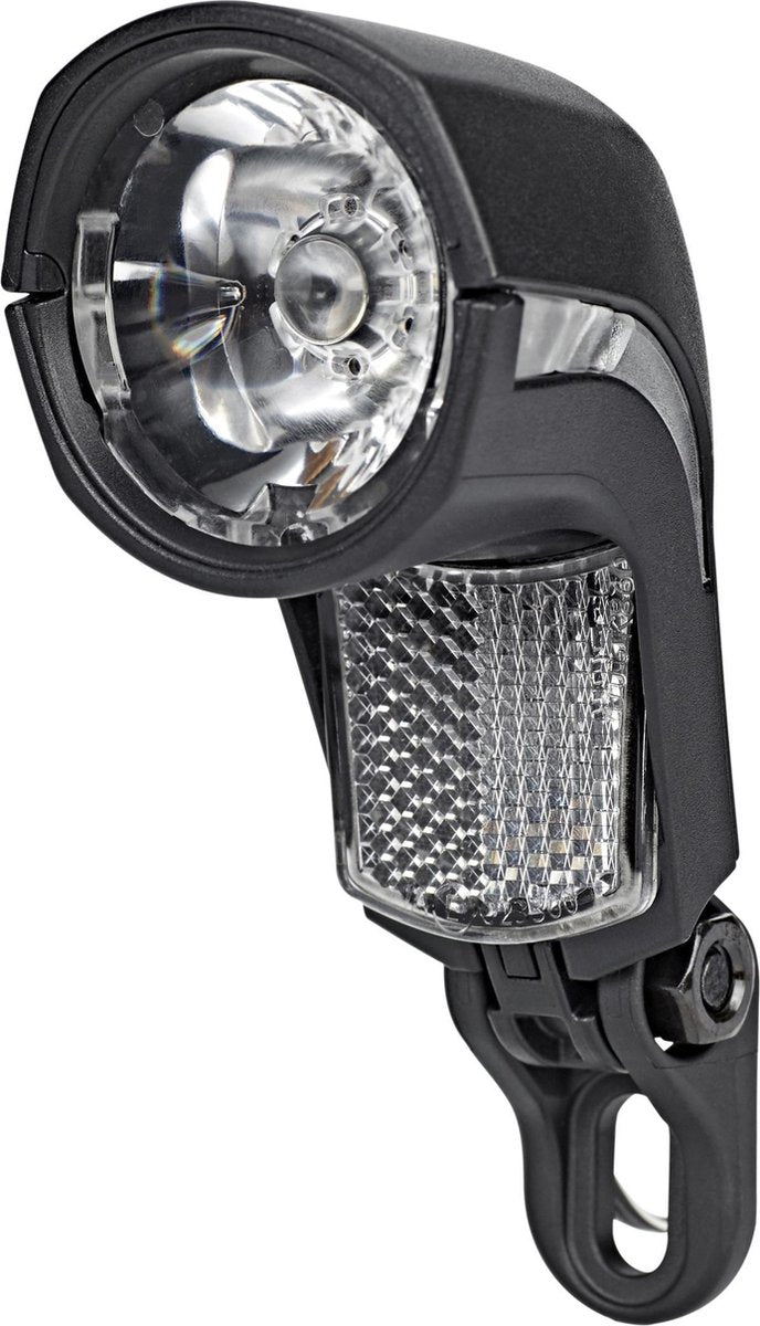 Busch + müller lumotec upp t senso plus koplamp, zwart transparant