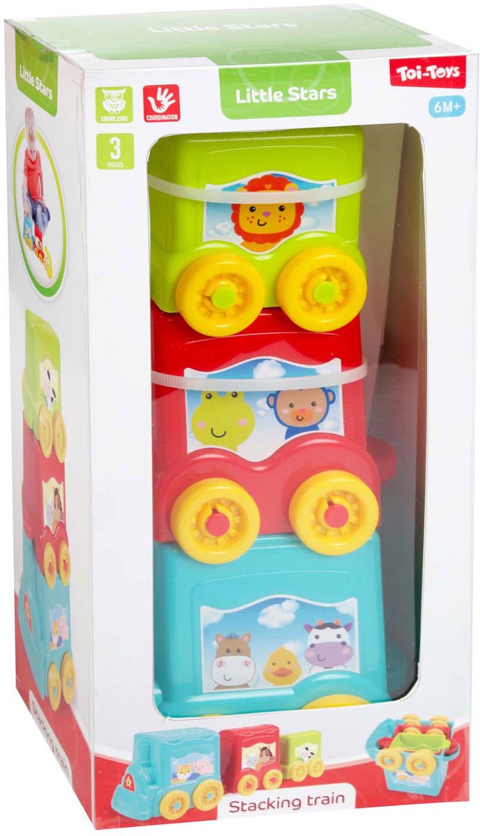 Toi-Toys Little Stars Baby-Stapelturm-Eisenbahn, 3-teilig.