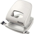 Leitz style metalen kantoor perforator - perforeert tot 30 vel - voor mappen en ringbanden - ideaal voor thuiskantoor - wit