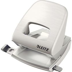Leitz style metalen kantoor perforator - perforeert tot 30 vel - voor mappen en ringbanden - ideaal voor thuiskantoor - wit