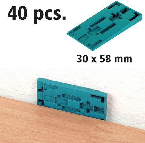 Wolfcraft - 40 wiggen - uitvulplaatjes - wig van kunststof - 6930000