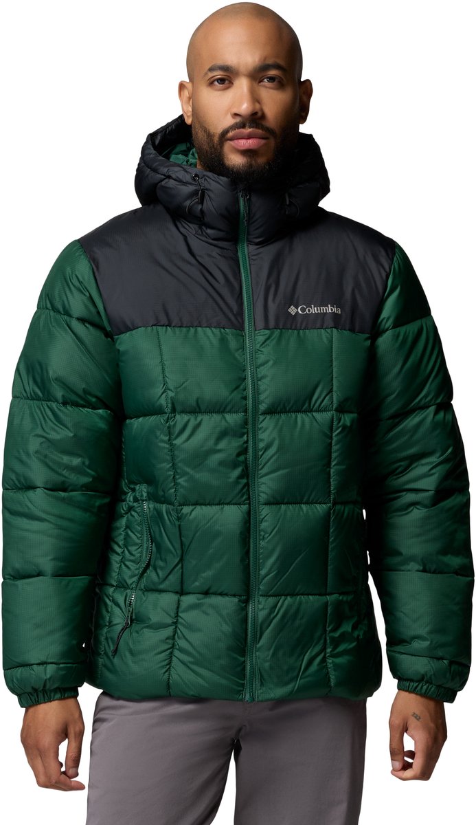 Columbia puffect™ iv hooded jacket heren outdoorjas - rain forest, black s