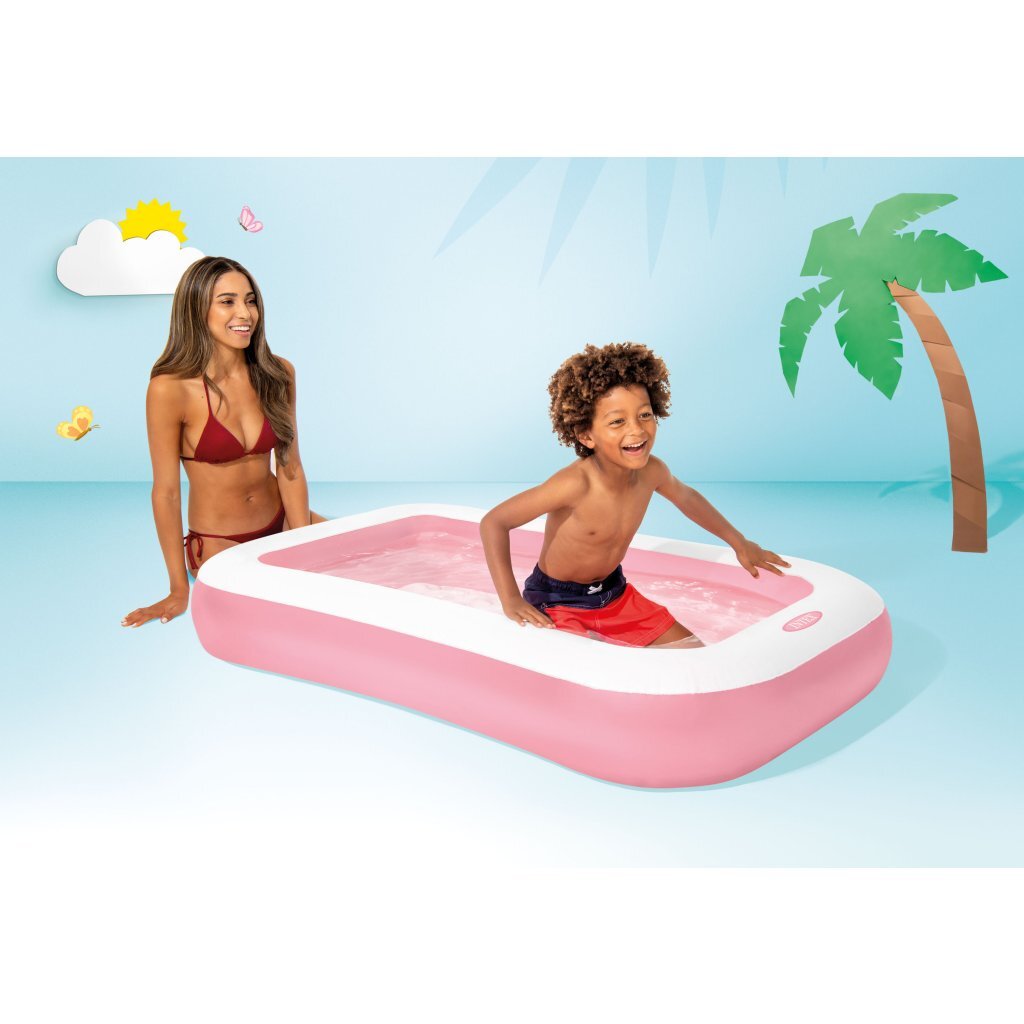 Intex 58423np Wetset Kollektion rechteckiger Pool 166x100x25 cm rosa-weiß