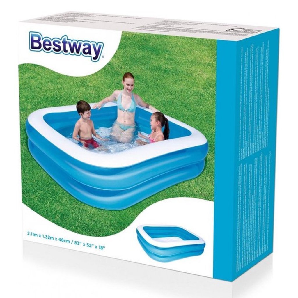 Bestway aufblasbarer Pool 262x175x51 cm blau weiß