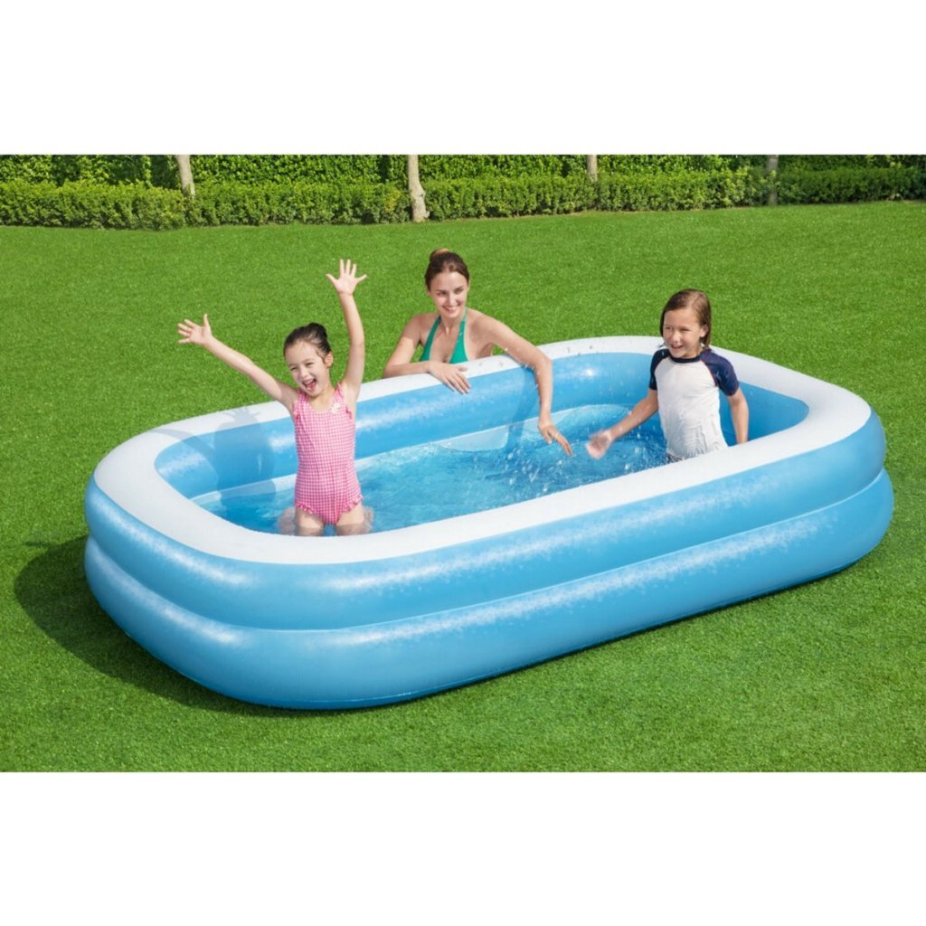 Bestway aufblasbarer Pool 262x175x51 cm blau weiß