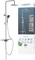 SCHÜTTE Regenduschset mit Aquastar-Duschwanne, anthrazit-chromfarben