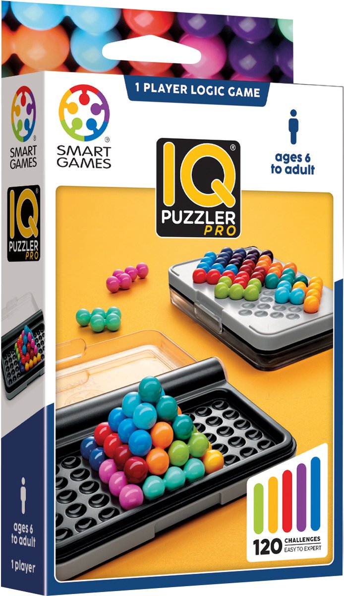 Smartgames iq puzzler pro - logisch denkspel reispuzzel - 120 opdrachten in 2d en 3d - educatief solospel voor kinderen en volwassenen - vanaf 6 jaar