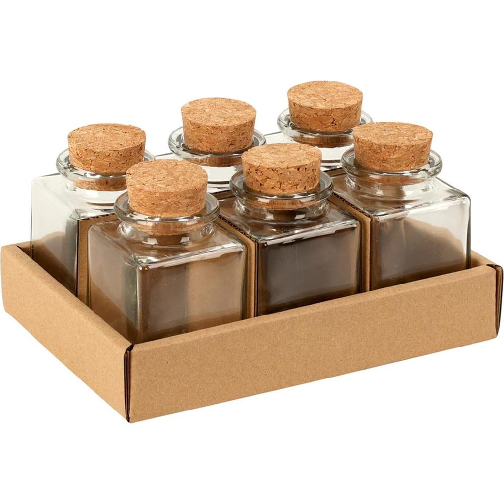 Excellent houseware voorraadpot glas met kurk deksel 80ml 4,5x4,5xh8cm