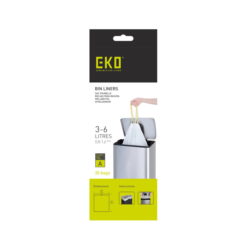 Eko afvalzak 3-6 liter type a rol met 30 afvalzakken