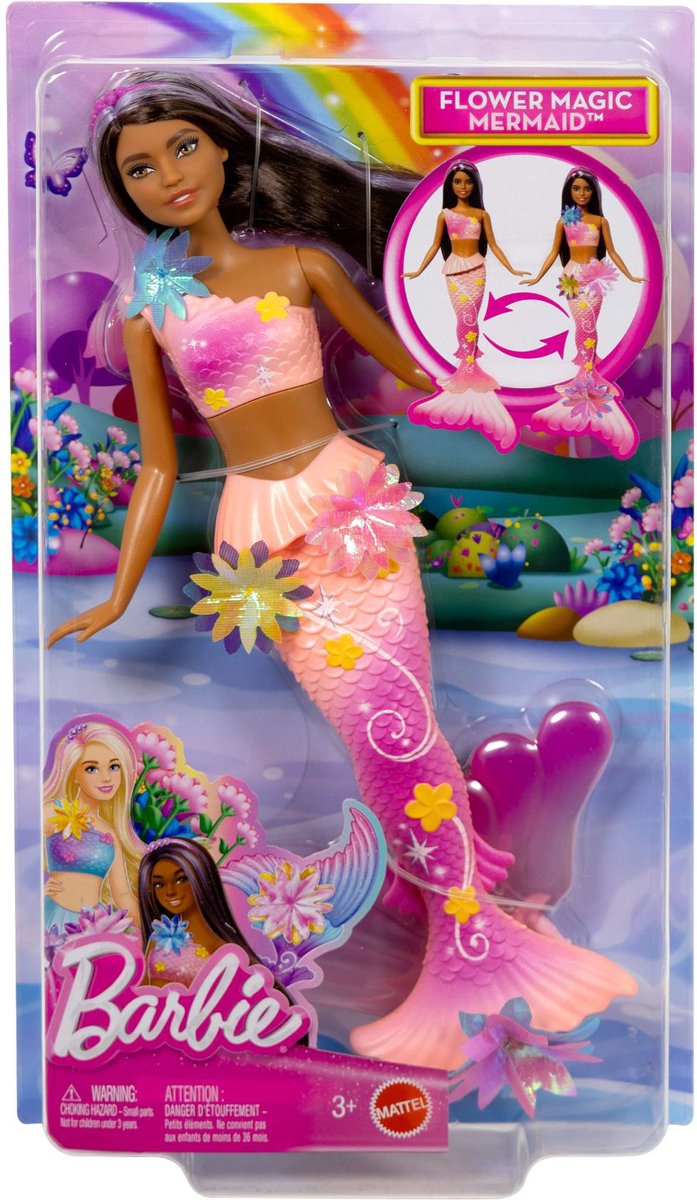 Mattel Barbie Meerjungfrau mit magischen rosa Blumen