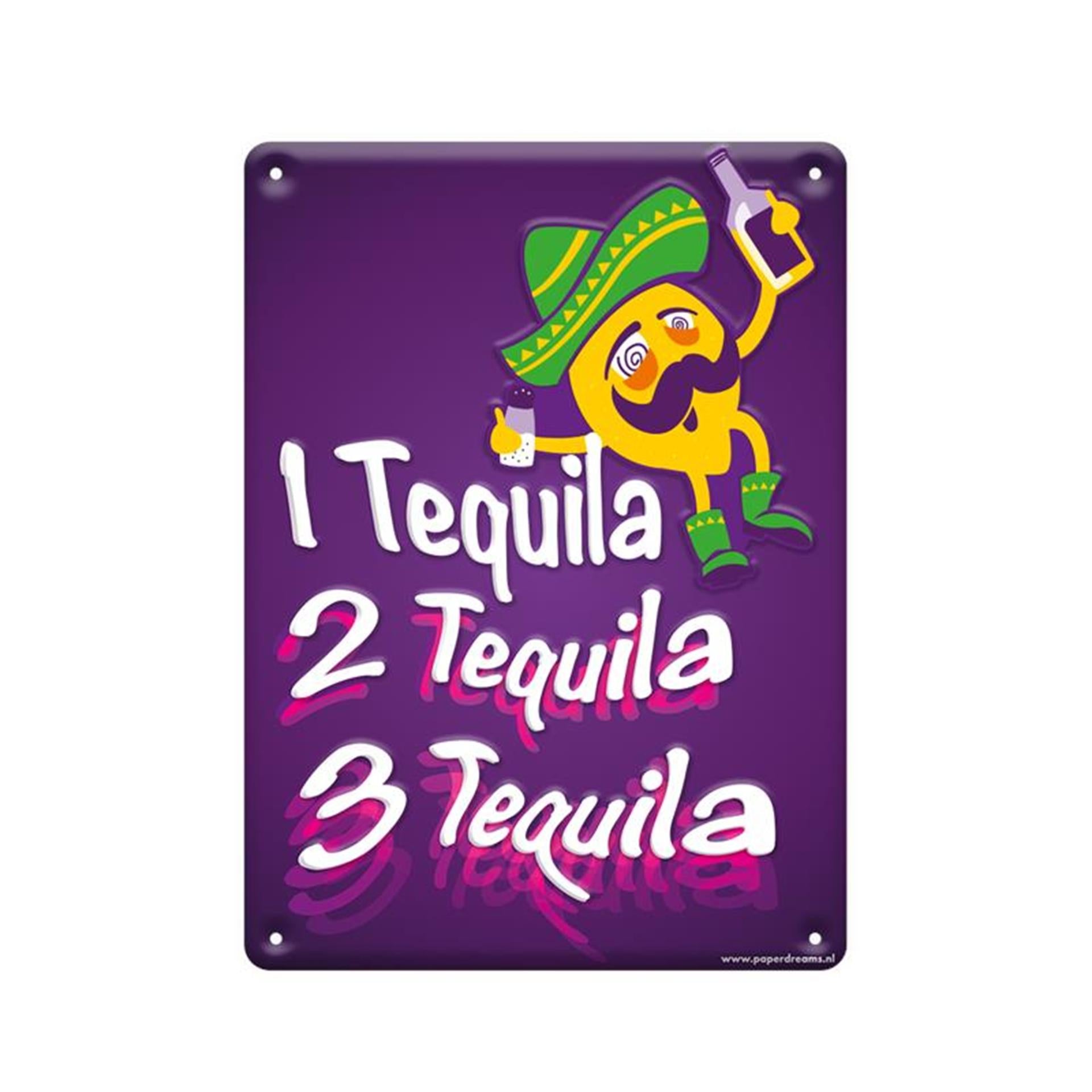 Paperdreams tekstbord metaal - drink tequila