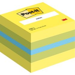 Post-it ® notes, mini kubus, neon geel, groen, blauw, 51 x 51 mm, 400 blaadjes kubus
