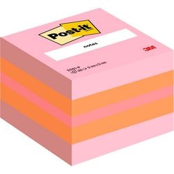 Post-it ® notes, mini kubus, neon roze, oranje, ultra roze, 51 x 51 mm, 400 blaadjes kubus