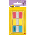 Post-it ® index strong, blauw, rood, geel, 25.4 x 38 mm, 22 tabs kleur dispenser