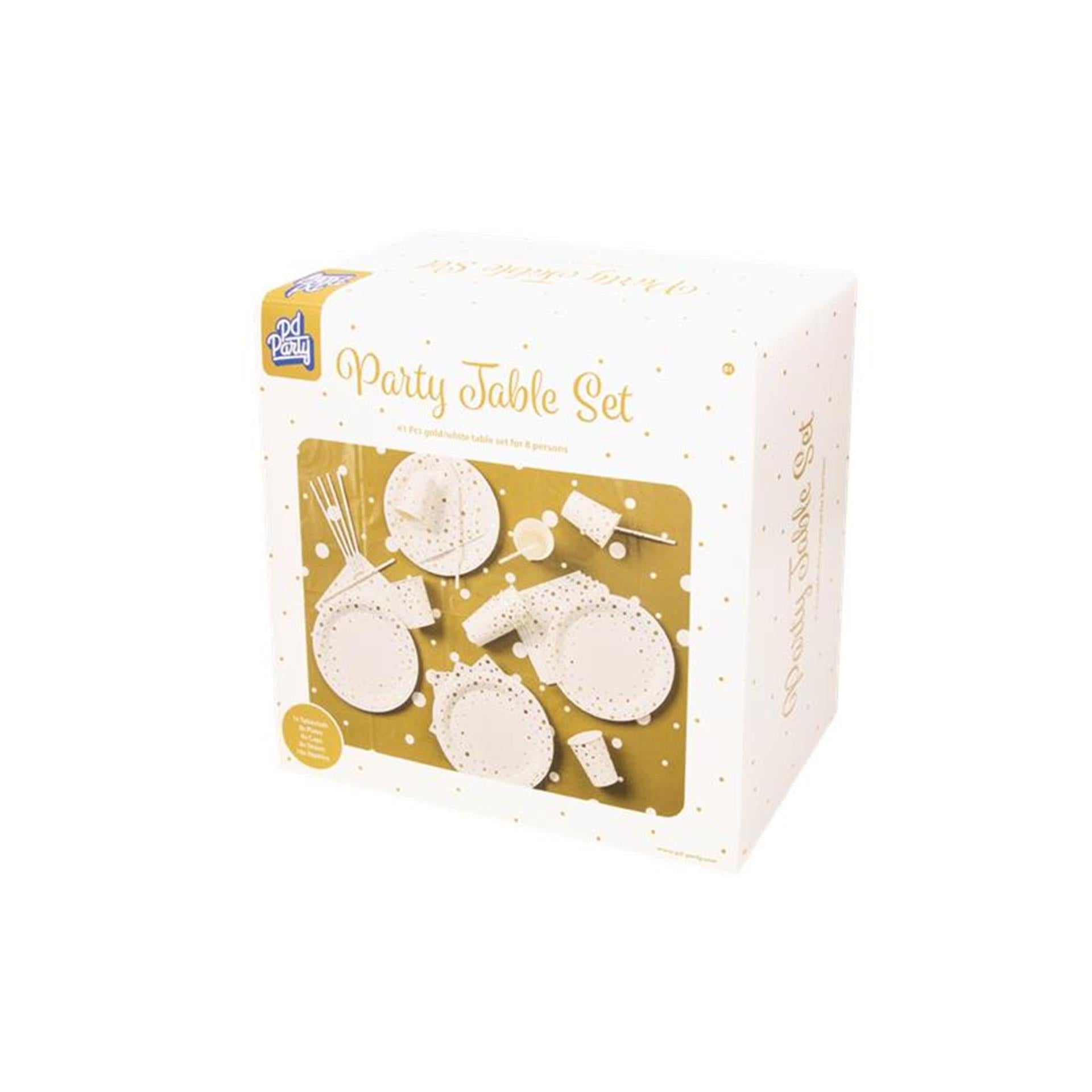 Paperdreams party table set - goud wit