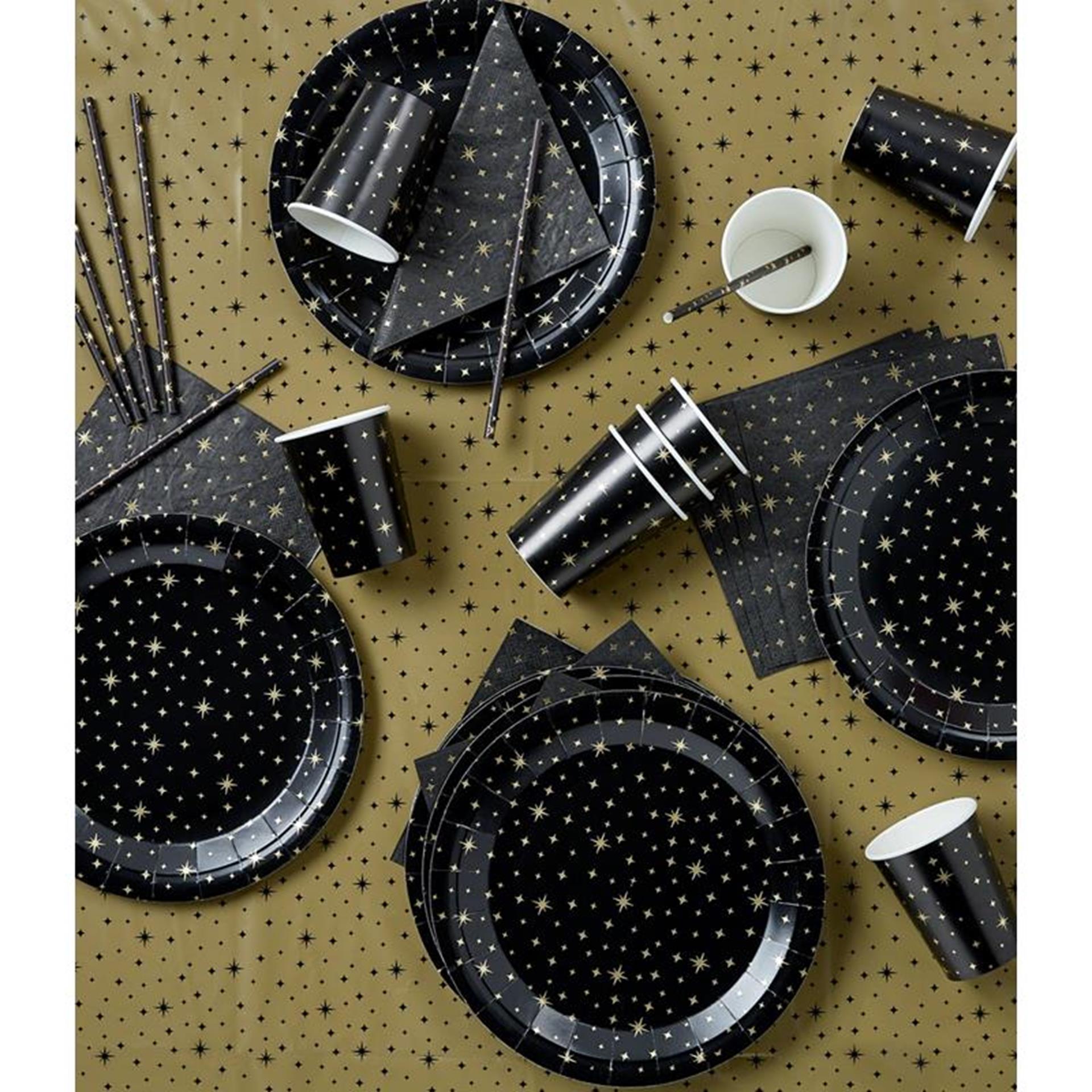 Paperdreams party table set - zwart goud