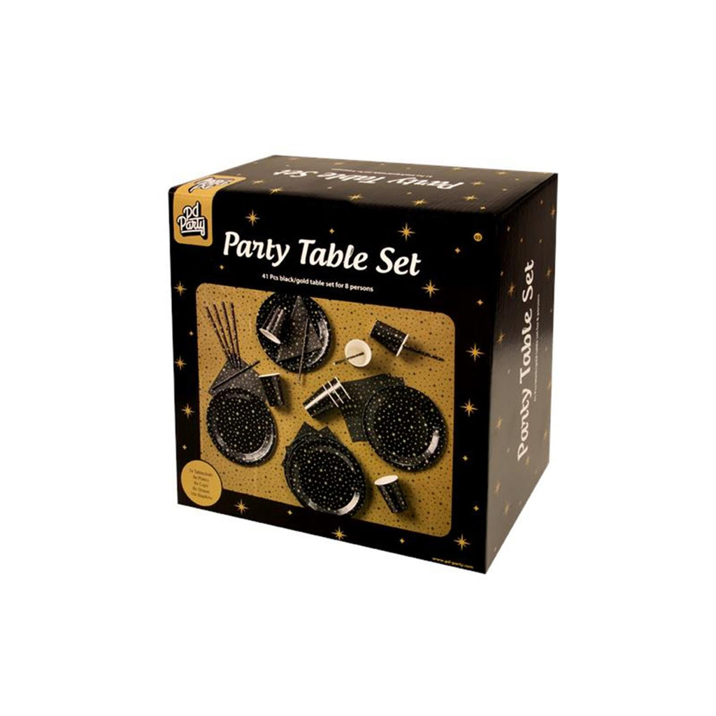Paperdreams party table set - zwart goud