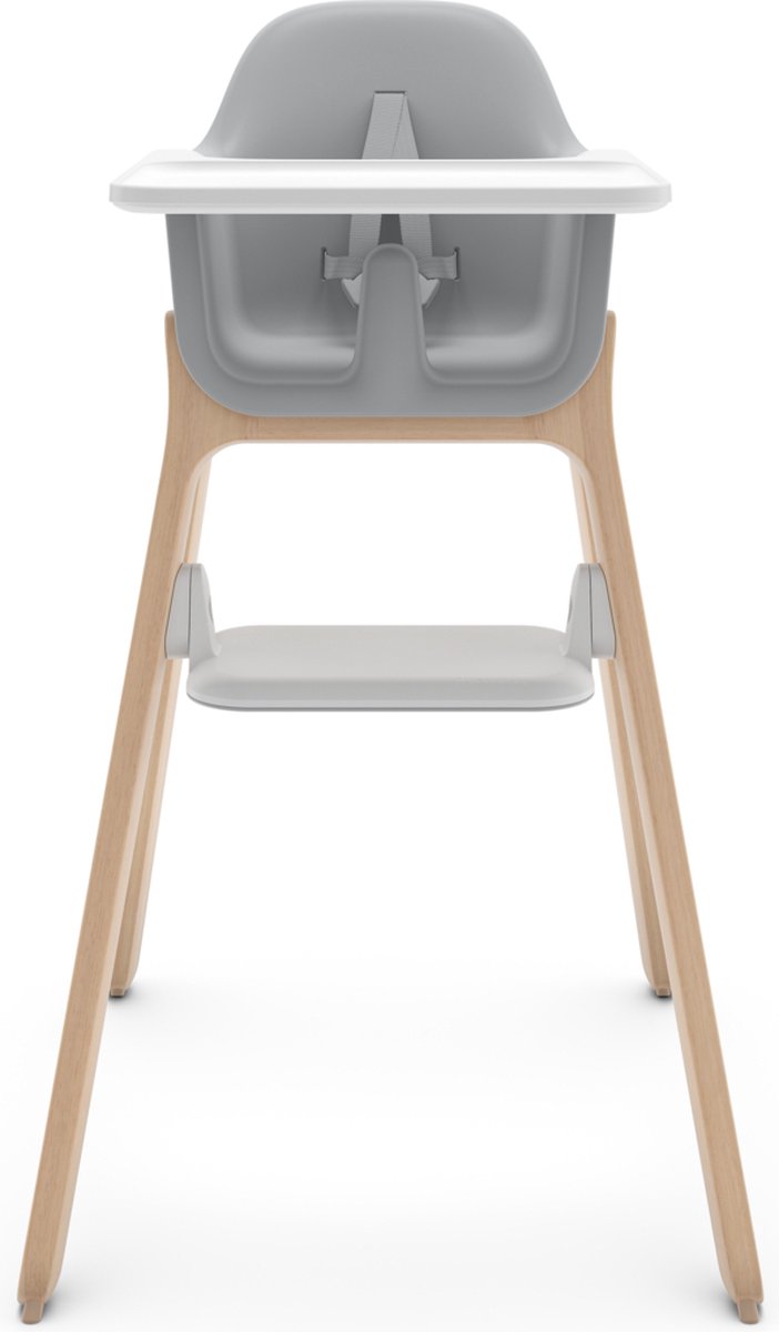 Uppababy ciro chloe - kinderstoel - grijs - hout - verstelbare voetensteun - afneembaar eetblad
