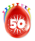 Paperdreams cijfer ballonnen - 50 jaar 8 stuks 30cm