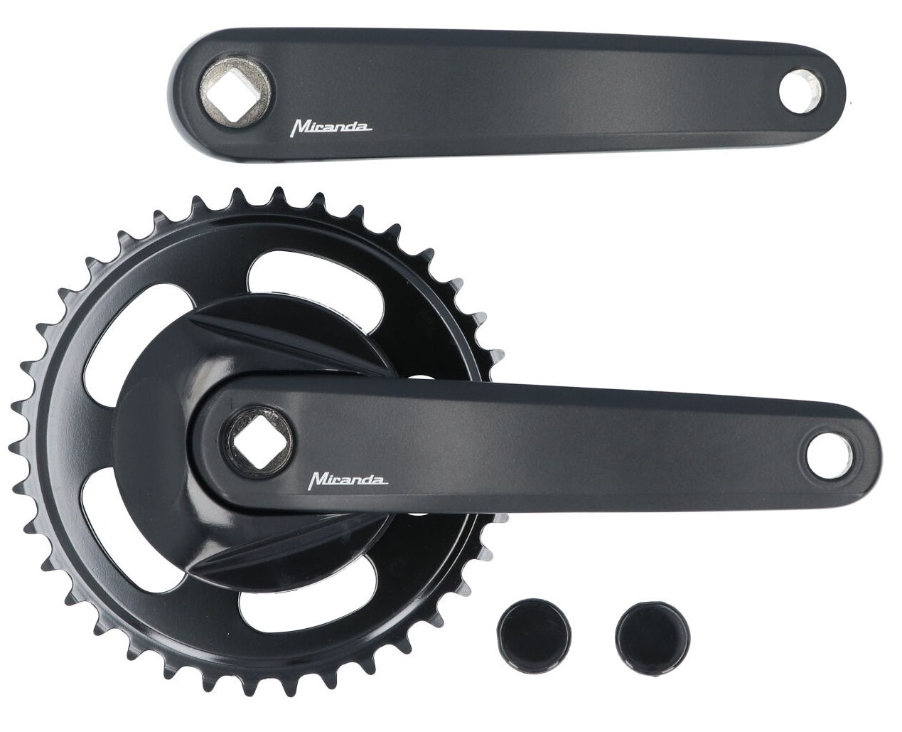Miranda  delta crankstel 38t +disc 9.5cm zwart