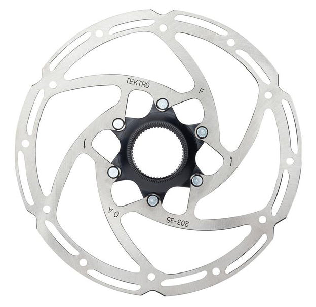 Tektro schijfrem rotor tr203-35 ø203mm, centerlock, zilver