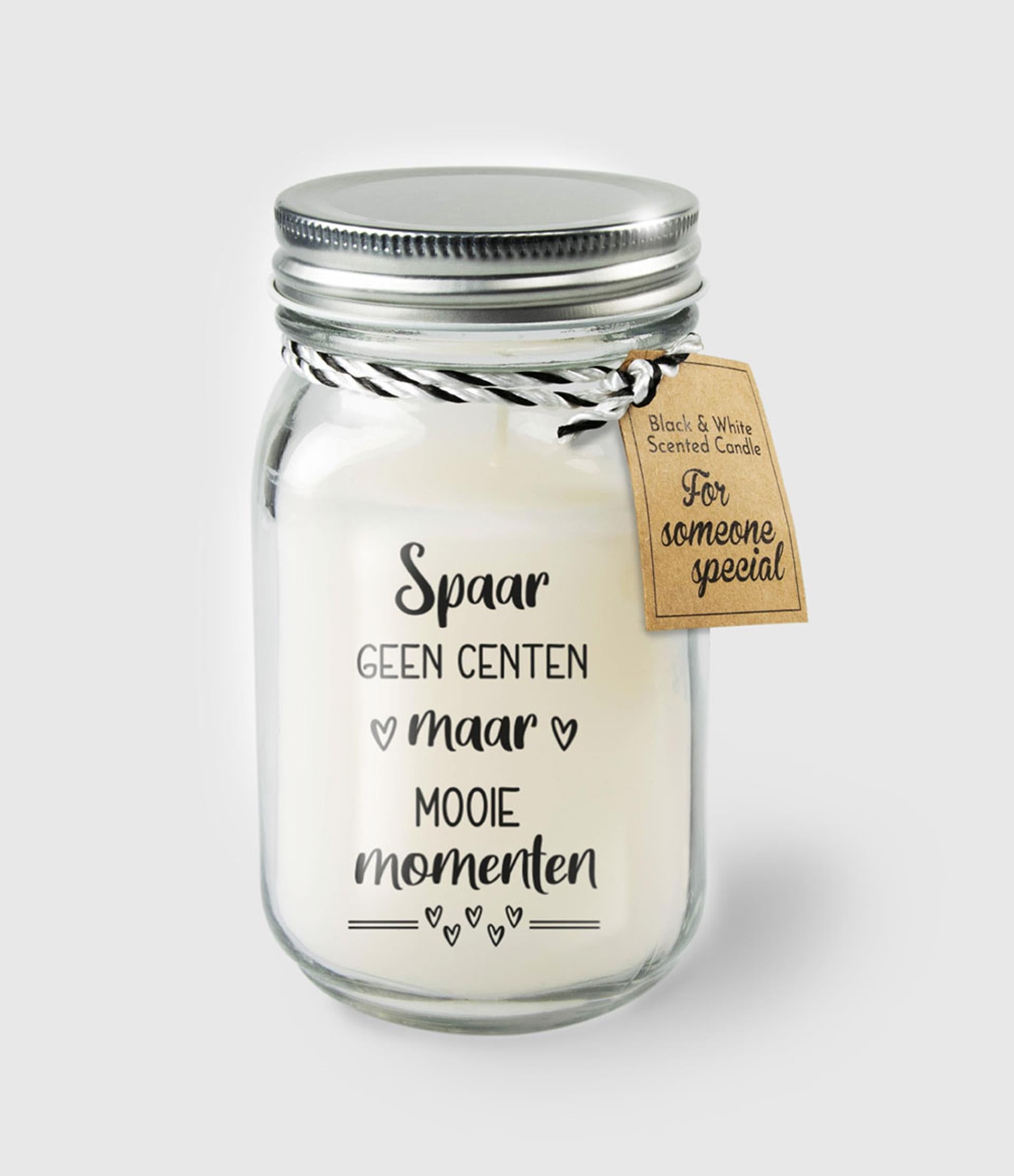 Paperdreams geurkaars in glas - spaar geen centen