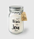 Paperdreams geurkaars in glas - ik hou van jou