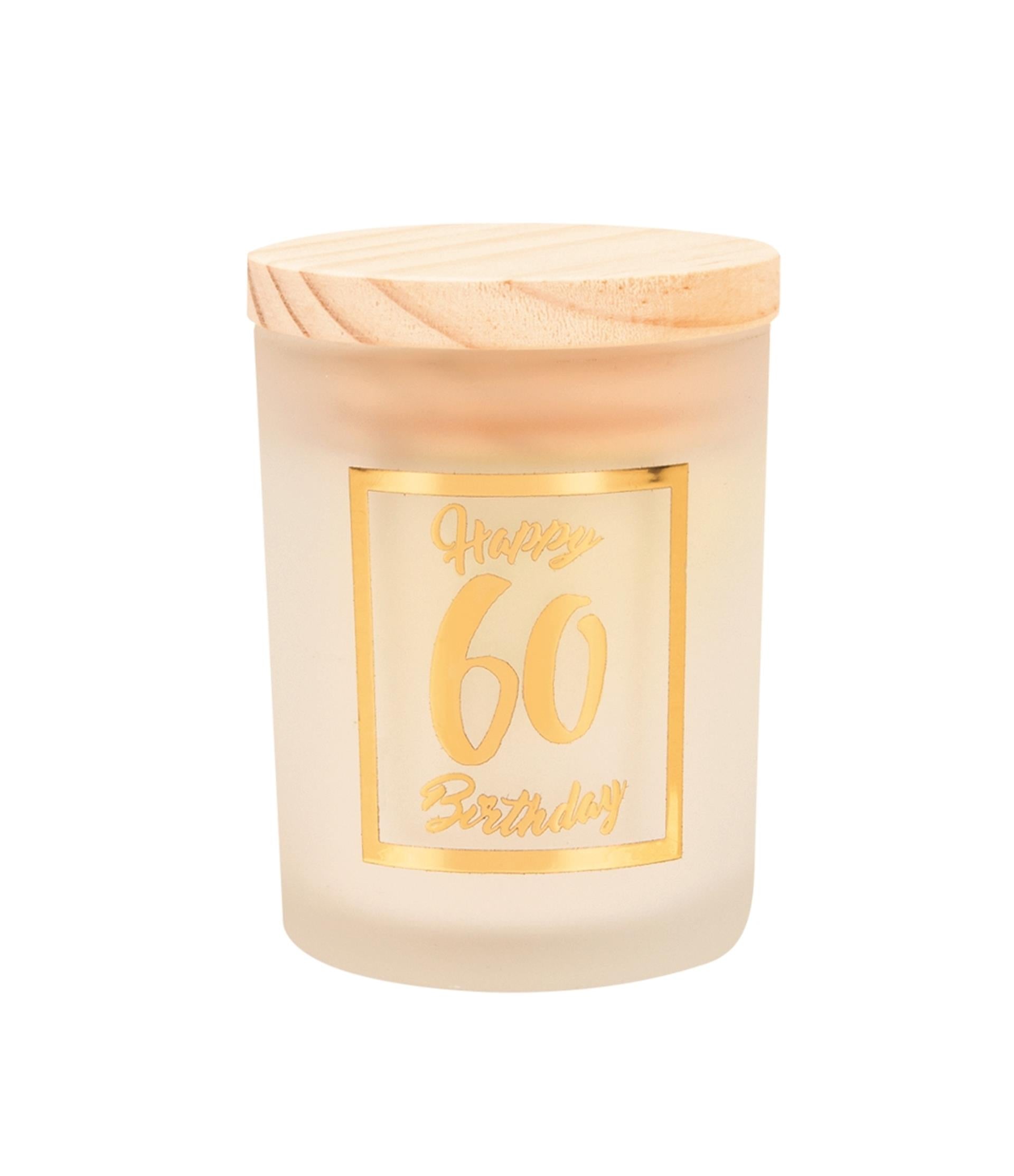 Paperdreams geurkaars klein goud wit - 60 jaar