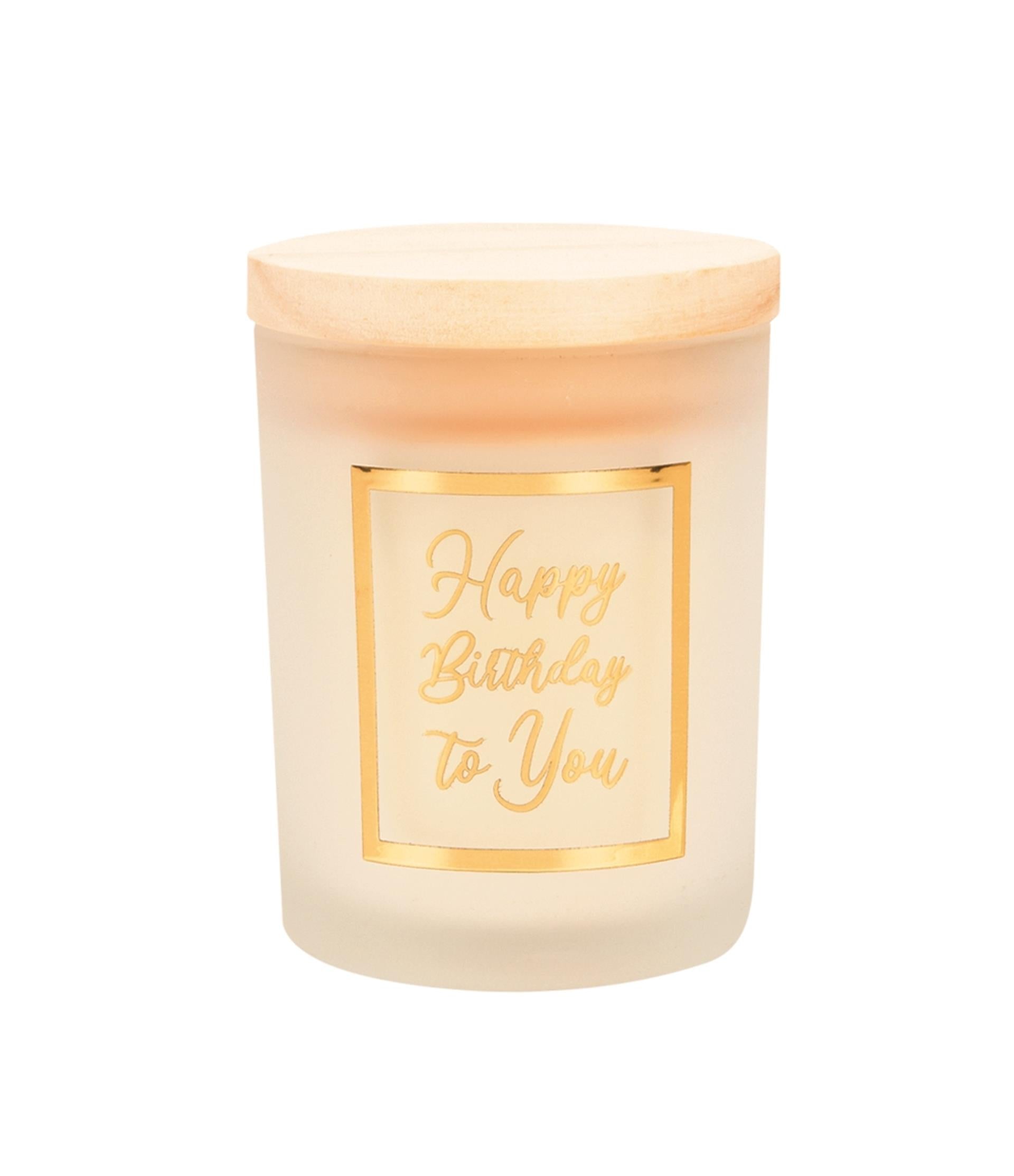 Paperdreams geurkaars klein goud wit happy birthday