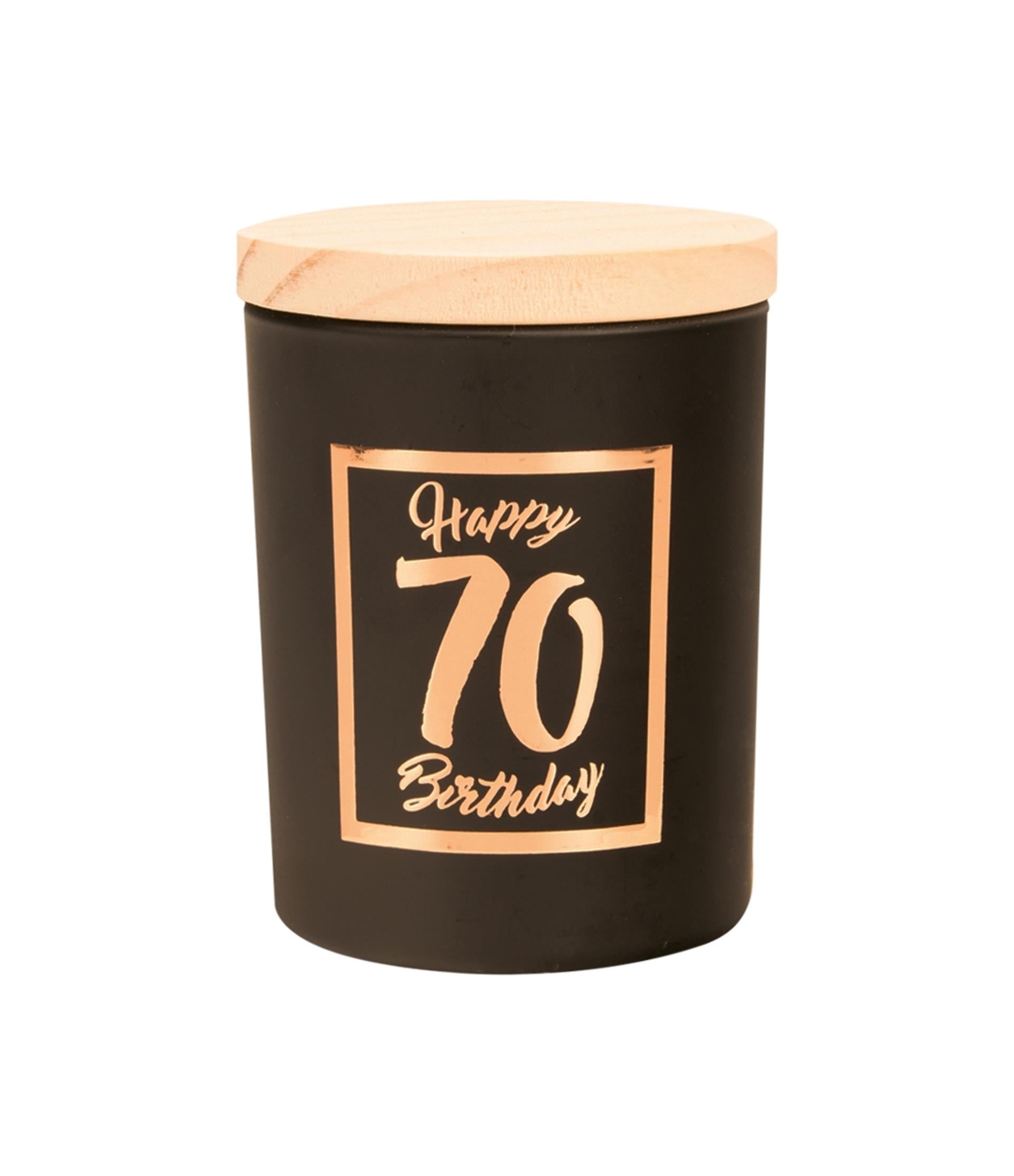 Paperdreams geurkaars klein roze zwart - 70 jaar