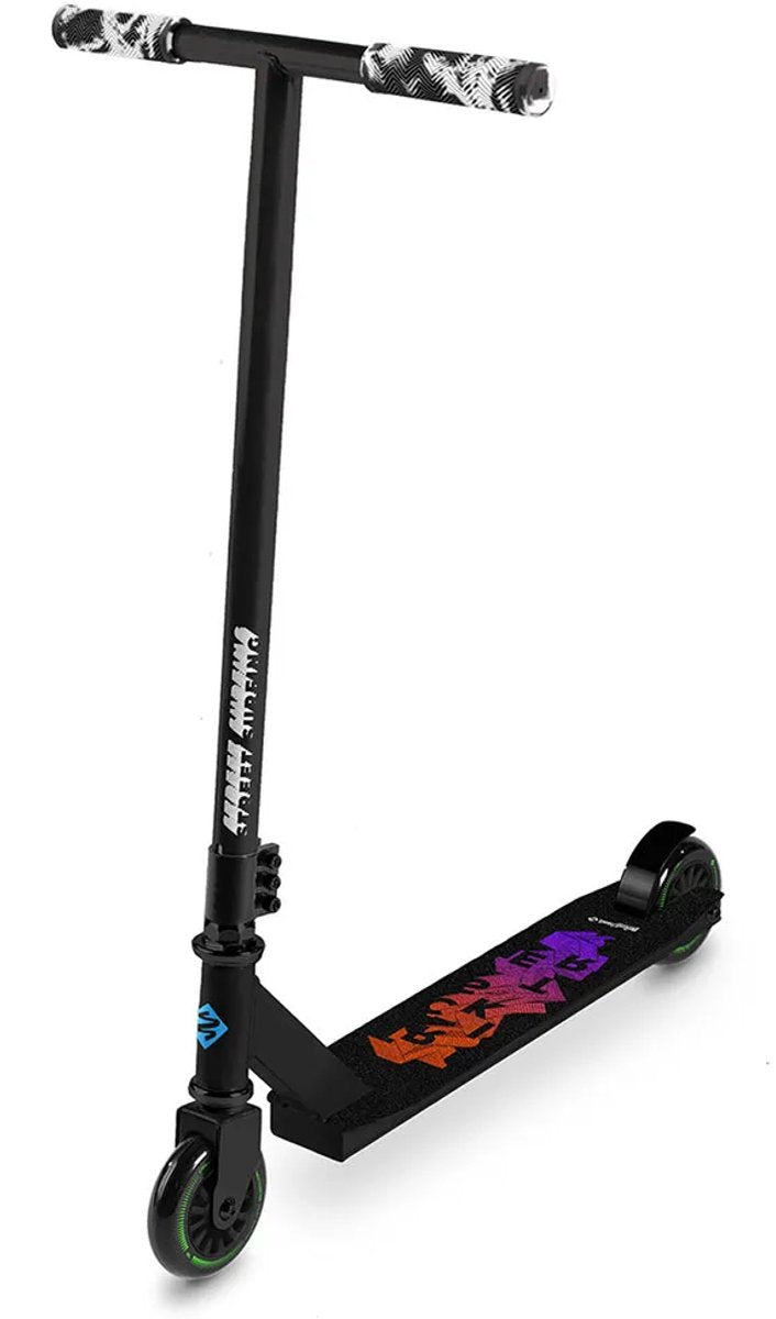 Streetsurfing street surfing trickster stuntstep - zwart - 100mm wielen - beginners - 5+