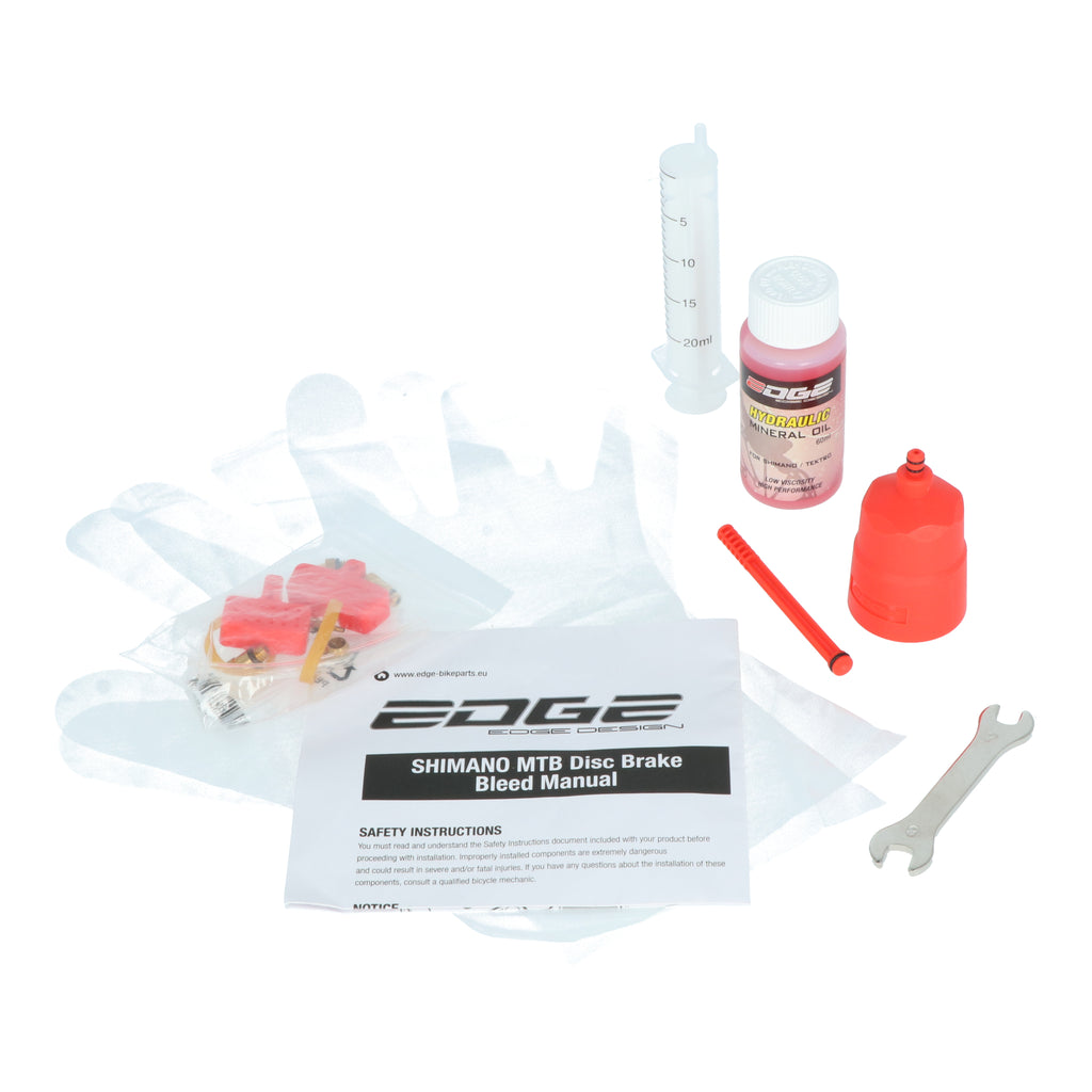 Entlüftungsset für Scheibenbremsen Edge Shimano Tektro - inkl. Öl